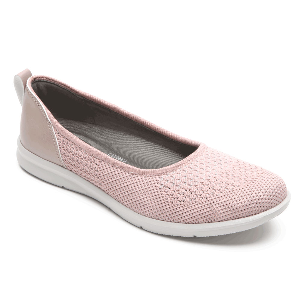 Slip-Ons Rockport Mujer Mexico - Ayva Washable Knit Ballet Rosas - NTSGV4596